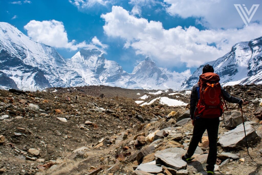 Man standing in Mountainous region