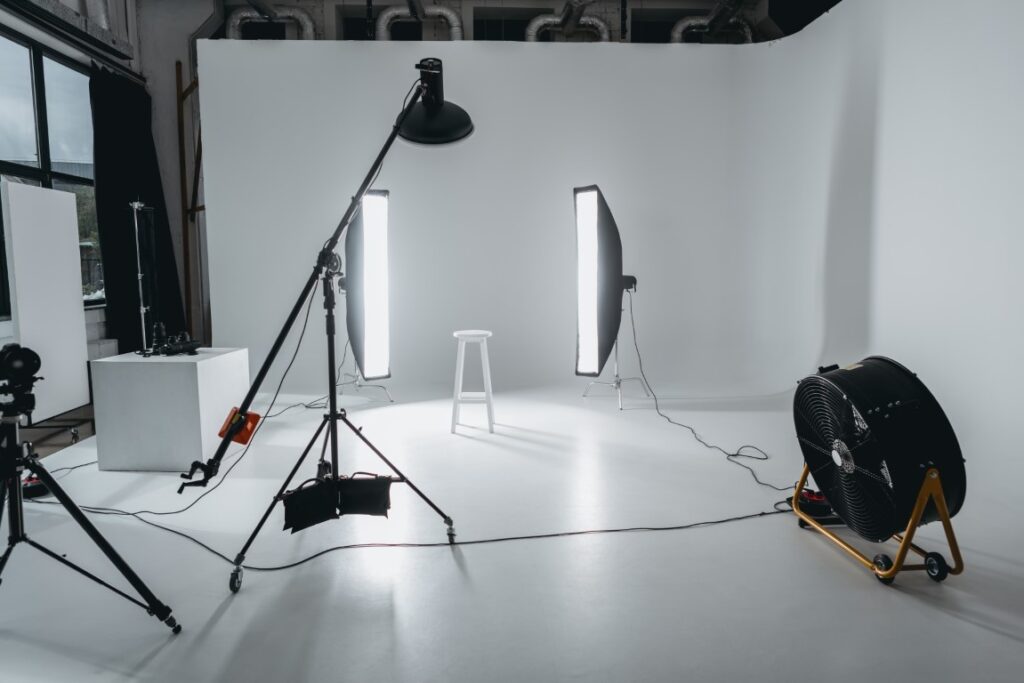 Studio setup for shoot