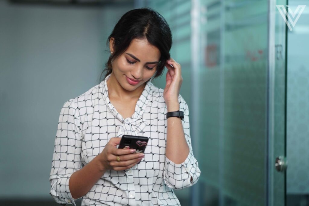 Woman using a phone