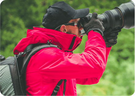 A man capture the nature with camera