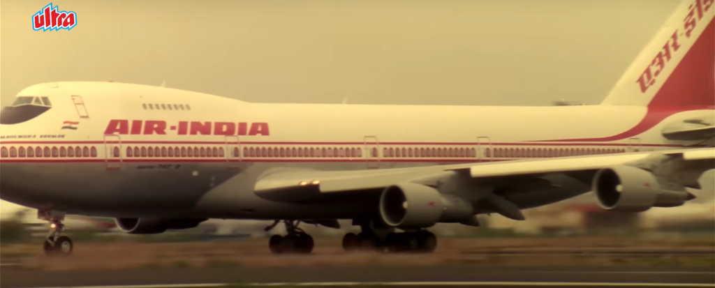 Plane landing on a runway