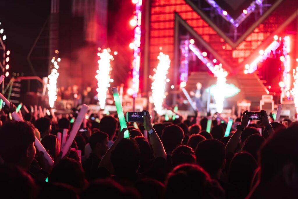 Fireworks in a concert