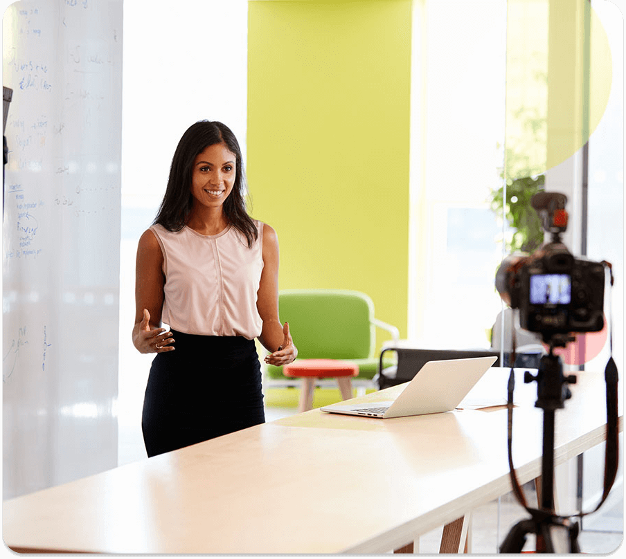 Women Recording Educational Video